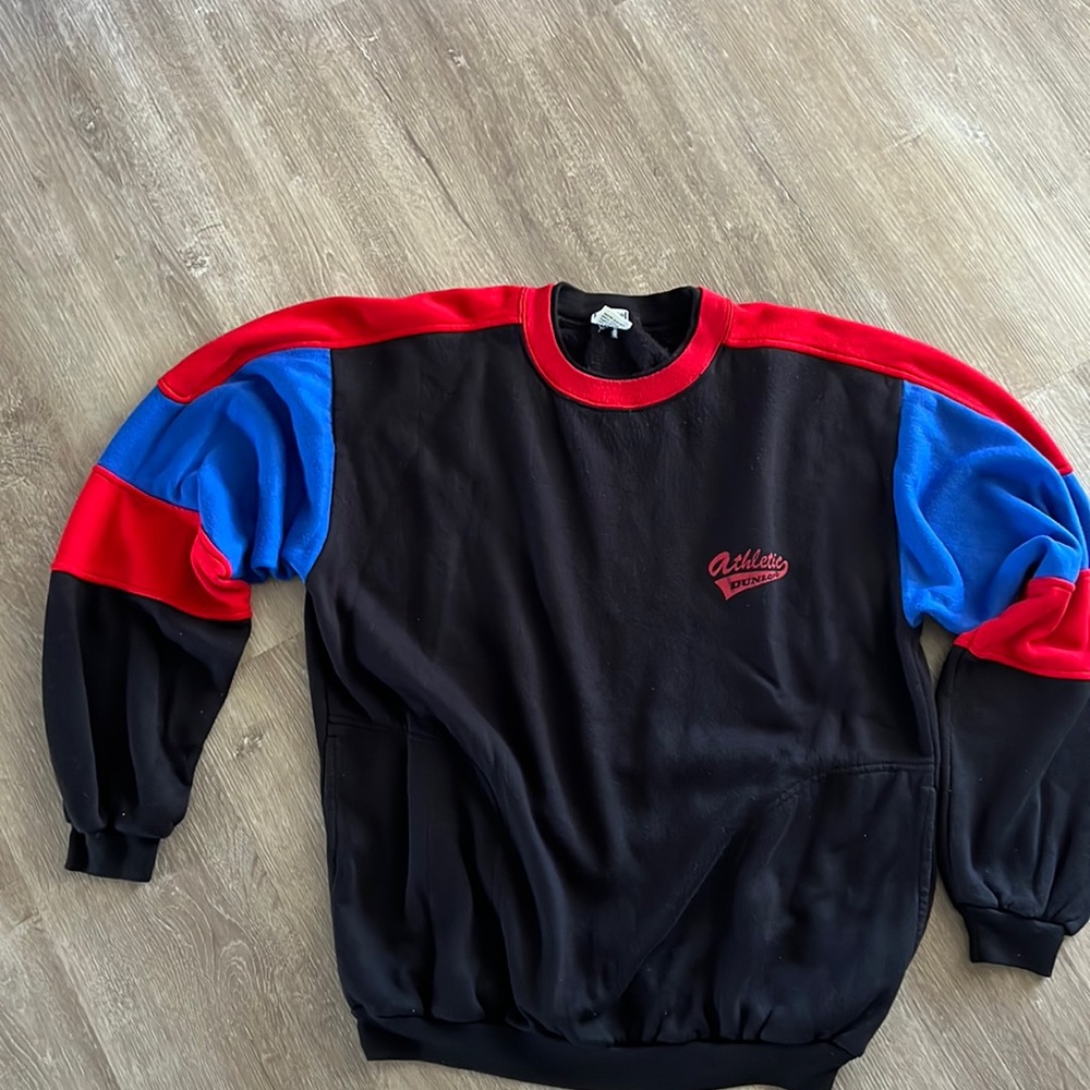 Vintage Dunlop color block athletic sweatshirt medium